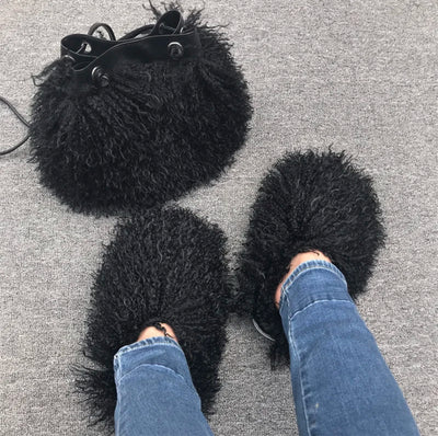 Fluffy Plush Fuzzy Faux Mongolian set