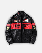 FERRARI F1 VINTAGE LEATHER JACKET - RED EDITION