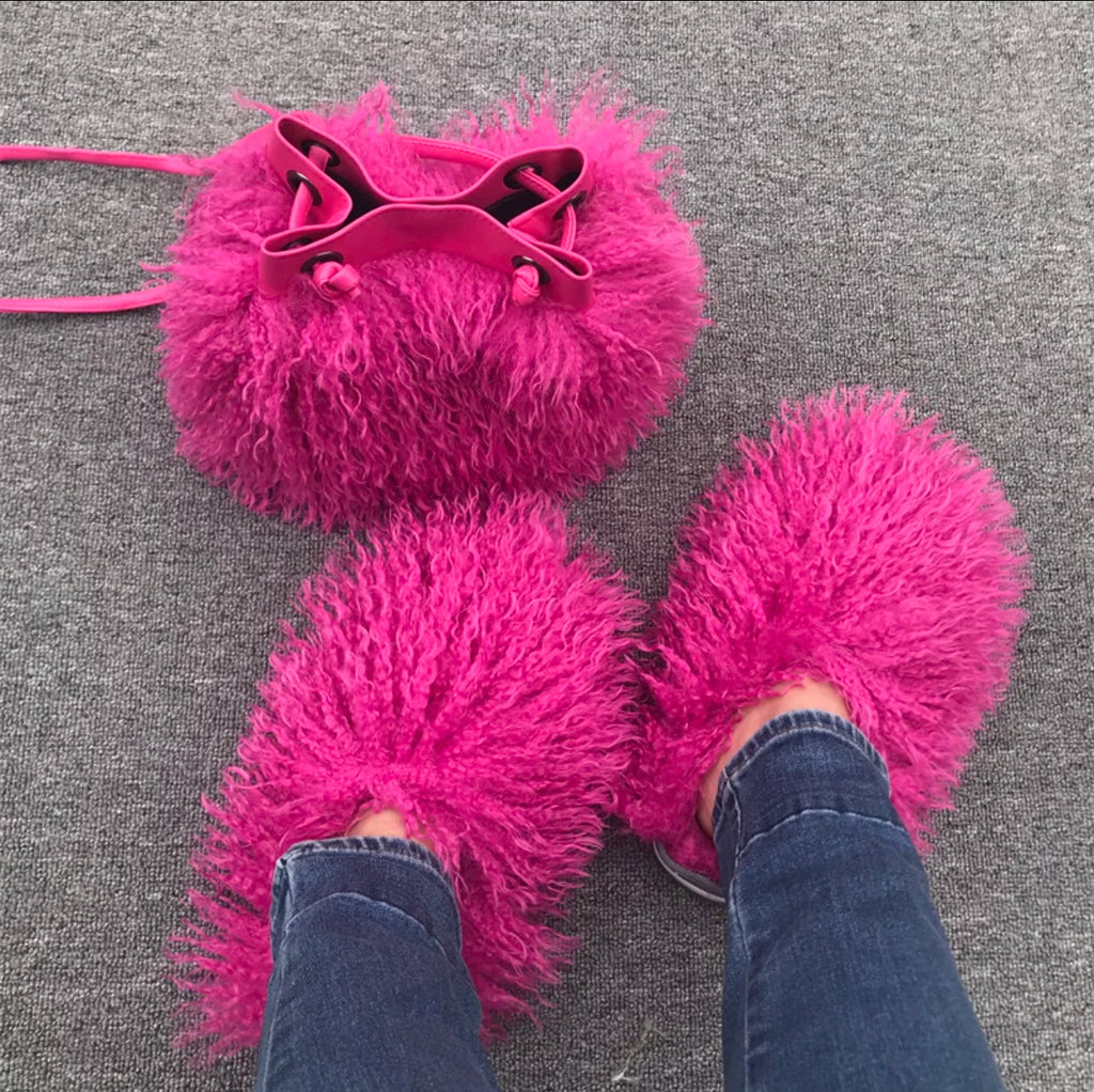 Fluffy Plush Fuzzy Faux Mongolian set