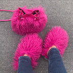 Fluffy Plush Fuzzy Faux Mongolian set