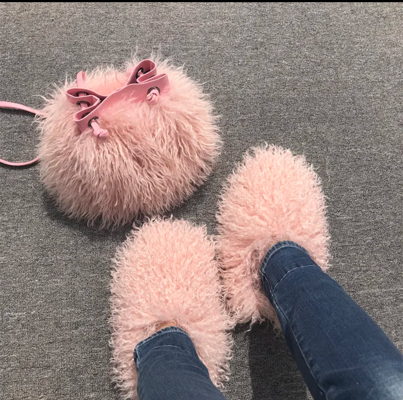 Fluffy Plush Fuzzy Faux Mongolian set